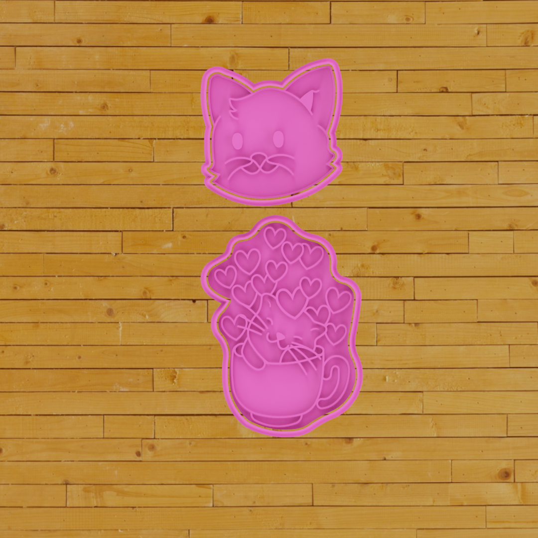 cookie cutter cats love 3 cookies resposteria fondant cakes gift masses decoration biscotti cookieart sugarcookies decorating biscoitosdecorados 3D print model - Mito3D