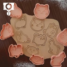 Galleta cortador gatos gato molde carimbo galleta massa 3d biscoito 3d print model - Mito3D