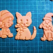 Galleta cortador Navidad perro gato 3d print model - Mito3D