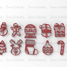 cookie cutter merry christmas santa tree rudolf candy cutting mould saint claus 3d print model - Mito3D