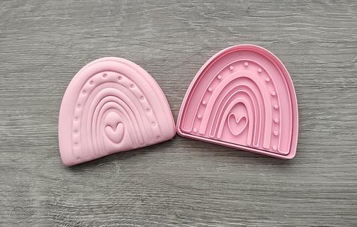 biscotto taglierina arcobaleno cuore 3d print model - Mito3D