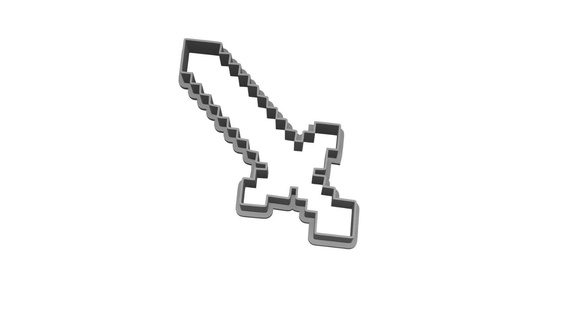 Plätzchen Cutter Fondant Minecraft Schwert Spiel Kekse Schneiden Kuchen 3d print model - Mito3D