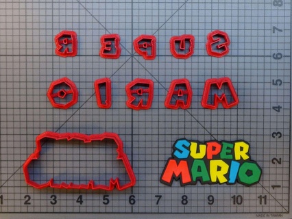 biscotto taglierina super Mario bros logo taglio luigi 3d print model - Mito3D