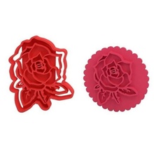 biscotto taglierina francobollo rosa fiore pianta 3d print model - Mito3D