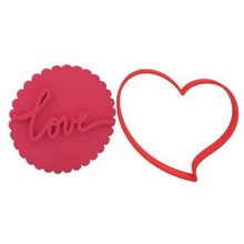 cookie cutter stamp valentines heart xoxo love 3d print model - Mito3D