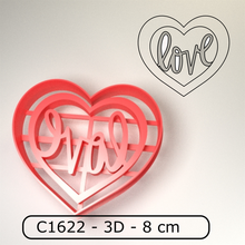 biscoito cortador cortante galletitas namorados amar coração en pára san valentin 3d print model - Mito3D