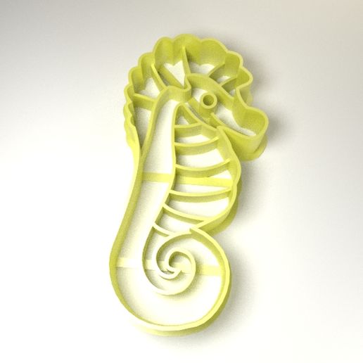 cookie cutter cortante gallettitas - seahorse caballito mar 3D print model - Mito3D