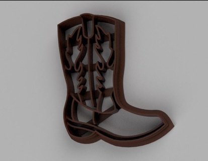 cookie cutter cowboy boot texas cookies art vintage baking bake south farm farmer style 3d print model - Mito3D