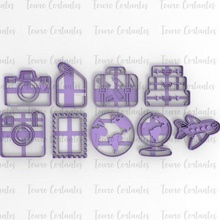 cookie cutter travel tag planet trip plane cutting mould plan suitcase 3d print model - Mito3D
