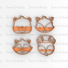 cookie cutter woodland fox raccoon moose bear cutting mould racoon 3d print model - Mito3D