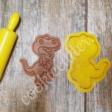 cortador de galletas dinosaurios 3 casa cookie dinosaurio el molde los productos panadería 3d print model - Mito3D