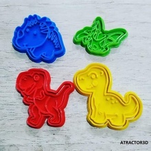 cookie cutter dinosaur stamp kids dinosaurs gadget set sharp cutting se 3d print model - Mito3D