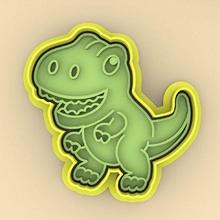 biscotto taglierina dinosauro t rex carimbo francobollo 3d print model - Mito3D