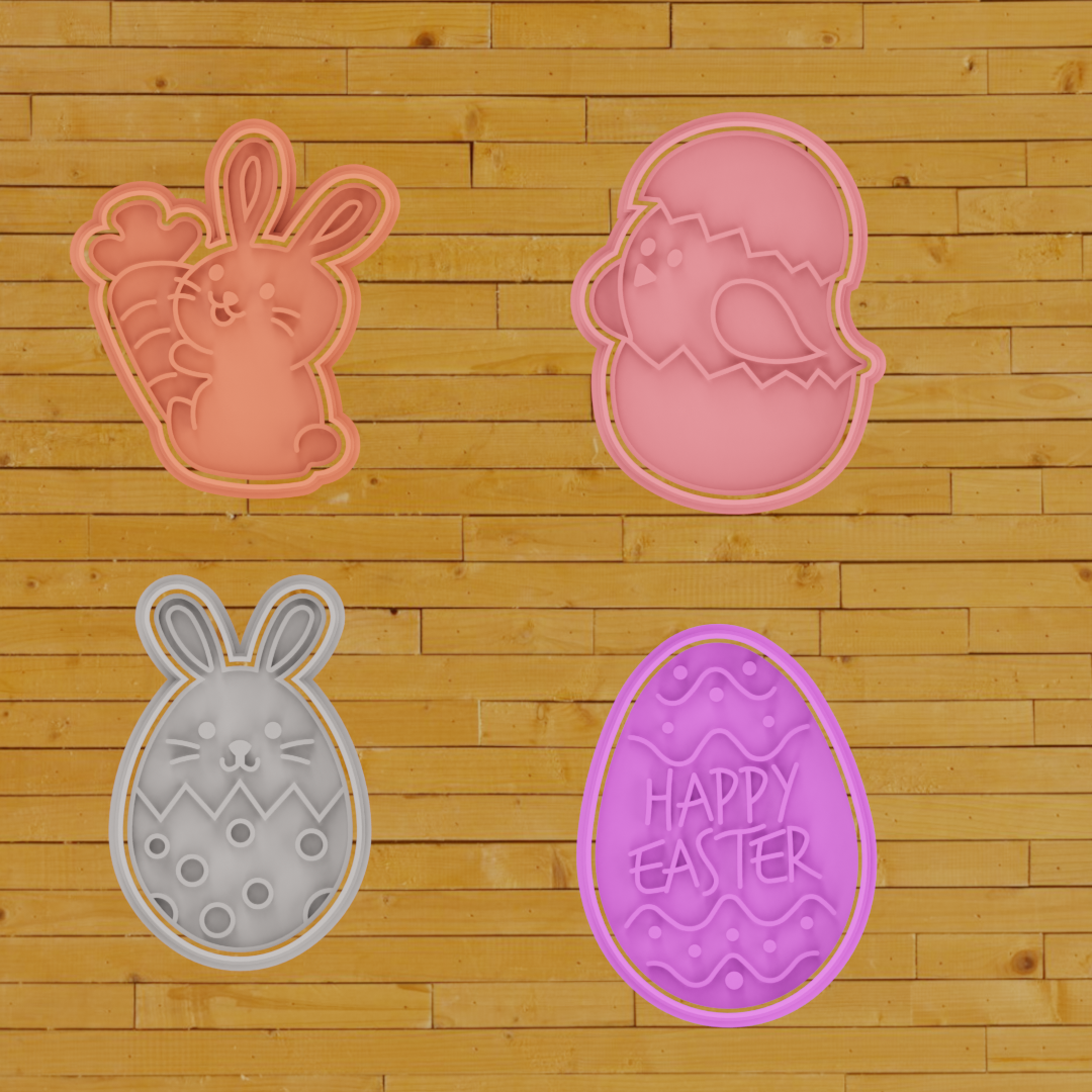 cookie cutter easter bunnies 2 cookies resposteria fondant cakes gift masses decoration biscotti cookieart sugarcookies decorating biscoitosdecorados 3D print model - Mito3D