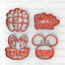 cookie cutter easter bunny rabbits happy cutting 3d print model - Mito3D