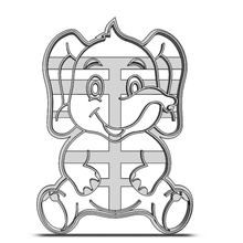 Plätzchen Cutter Elefant Backen Küche aminal Kind Safari 3d print model - Mito3D