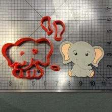 cookie cutter elephant baby various american past 3d print model - Mito3D