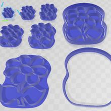 cookie cutter flower set dining house business plastic cakecutter cake kitchen ginger gingerbread 3dprint food tool dough paste sugar polymer clay cutters 3d print model - Mito3D