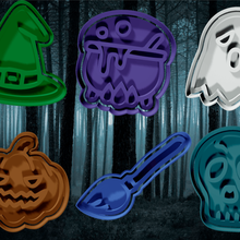 cookie cutter fondant halloween 2 cutters cookies cokies pumpkin ghost witch 3d print model - Mito3D