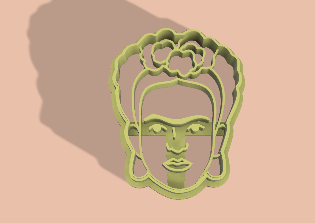 kurabiye kesici Frida kahlo x1 khalo Sanat ressam Meksika Meksikalı iş Kadın boyama devrim kültür 3D print model - Mito3D