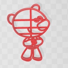 cookie cutter funny bear tuchka mimimishki 3d print model - Mito3D