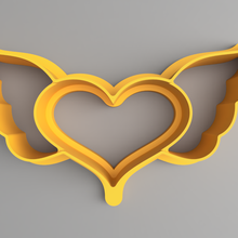 cookie cutter heart 1x1 3d print model - Mito3D