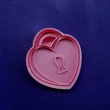 cookie cutter heart lock cuter hear valentine's day 3d print model - Mito3D