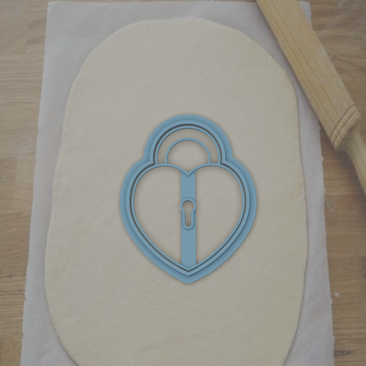cookie cutter heart padlock decoration 3D print model - Mito3D