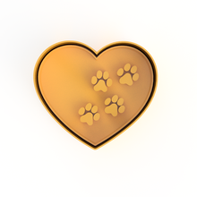 cookie cutter heart paws cutters valentine's day love cokkie short february 14th dog cat animals paw 3d print model - Mito3D