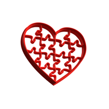 biscoito cortador coração enigma namorados amar cortante los apaixonado san valentin amor 3d print model - Mito3D