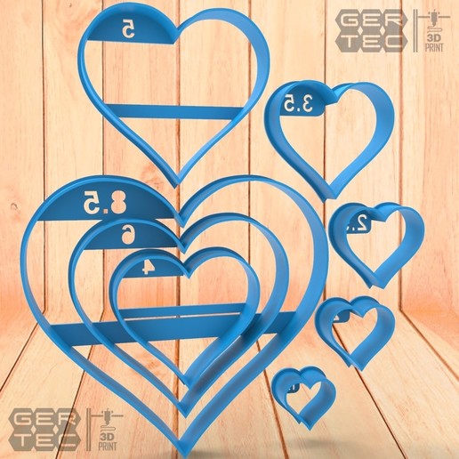 emporte-pièce coeur 15 cœurs la maison cœur de conception stl sharp 3D print model - Mito3D