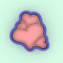 biscoito cortador corações cortadores carimbo selos namorados amar casal noiva 3d print model - Mito3D