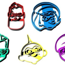 cookie cutter incredibles home biscuit unbelievable feast piata kids 3d print model - Mito3D