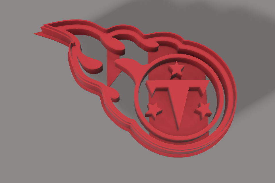 cookie cutter logo tenesse titans nfl cookiecutters tenessetitans football superbowl 3D print model - Mito3D