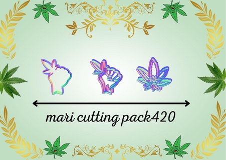 cookie cutter mari pack assorted chala marijuana cannabis joint 3d print model - Mito3D