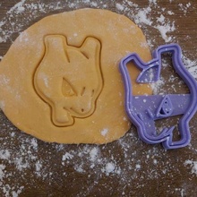 biscuit coupeur mewtwo pok lun Pokémon go aliments outils art biscuits coupeurs dessert 3d impression 3d print model - Mito3D