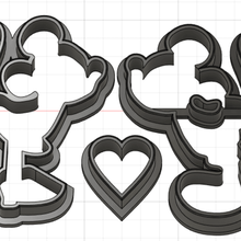 cookie cutter mickey minnie love home disney cooking bake 3d print model - Mito3D