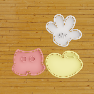 cookie cutter mickey mouse pants glove shoe cookies resposteria fondant cakes gift masses decoration biscotti cookieart sugarcookies decorating biscoitosdecorados 3d print model - Mito3D