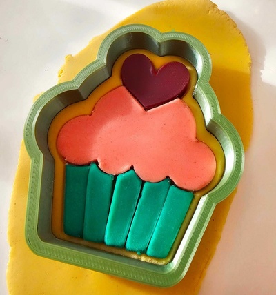 biscoito cortador multicolorido bolinho coração 3d print model - Mito3D