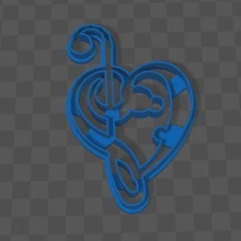 cookie cutter musical heart various fondant confectionery 2cm cooper numbers abc zenon farm cutting short pasta 3d print model - Mito3D