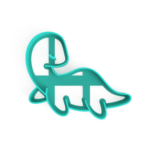 cookie cutter nessie loch ness monster dinosaur fondant cookies seal bakery kitchen cook mass bake cake fondand lognes nessi moustro 3D print model - Mito3D