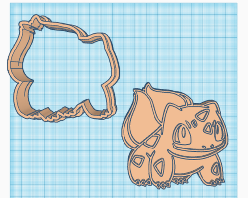 plätzchen cutter pokémon bulbasaur schneiden lebensmittel 3d print model - Mito3D