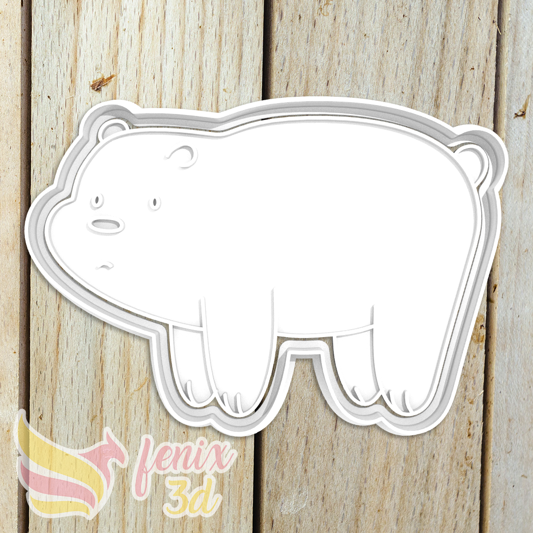 cookie cutter polar bears scandalous 1 cutting cutters seal stamp fondant cookies kids cartoon bare 3D print model - Mito3D