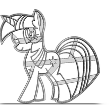 Galleta cortador poni horneando cocina my pequeño caballo unicornio niño disney 3d print model - Mito3D