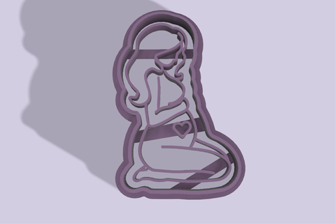 cookie cutter pregnant woman x1 kid kids child pregnancy son baby nene babe babyshower daughter 3d print model - Mito3D