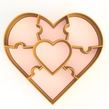 cookie cutter puzzle cortante galleta rompecabeza cutters marzipan valentine's day love friendship lovers cokkie short february 14th puzzles 3d print model - Mito3D