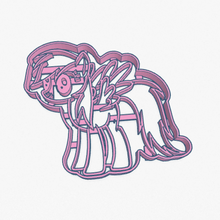 cortador de galletas rainbow dash my little pony cortante galletita casa poco el arco iris cookie 3d print model - Mito3D