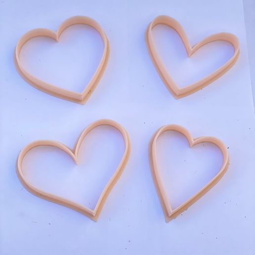 cookie cutter rustic hearts 3D print model - Mito3D