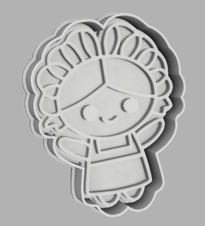 cookie cutter september mexico lele doll 3d print model - Mito3D