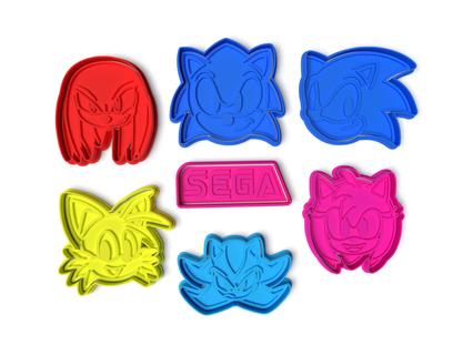 cookie cutter set sonic friends cutters marzipan bakery gingerbread house christmas saint merry sega 3d print model - Mito3D